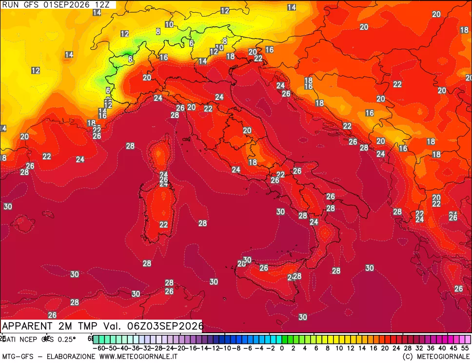 mappa Temp percepita