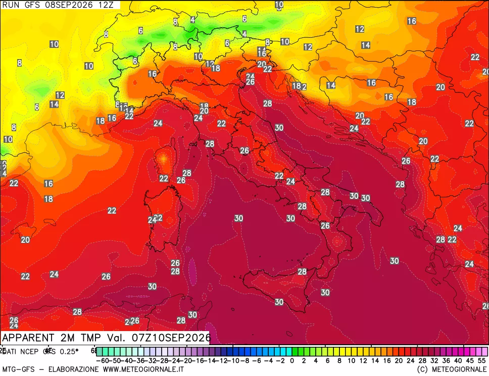 mappa Temp percepita