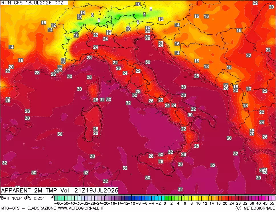 mappa Temp percepita