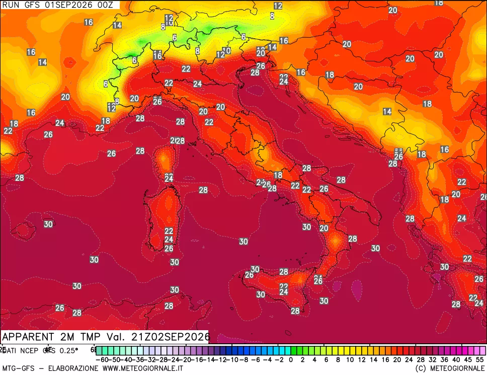 mappa Temp percepita