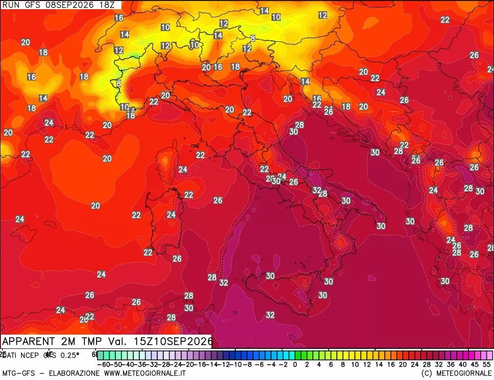 mappa Temp percepita