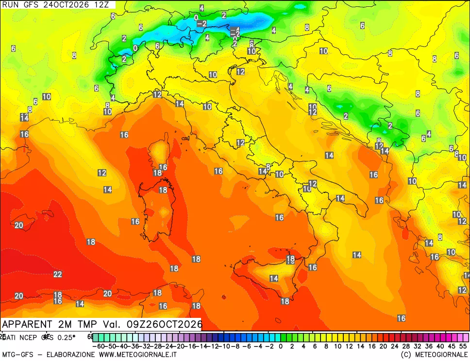 mappa Temp percepita