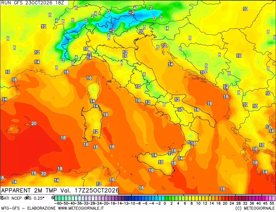 mappa Temp percepita