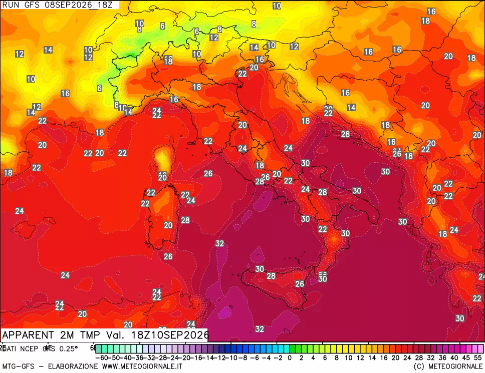 mappa Temp percepita