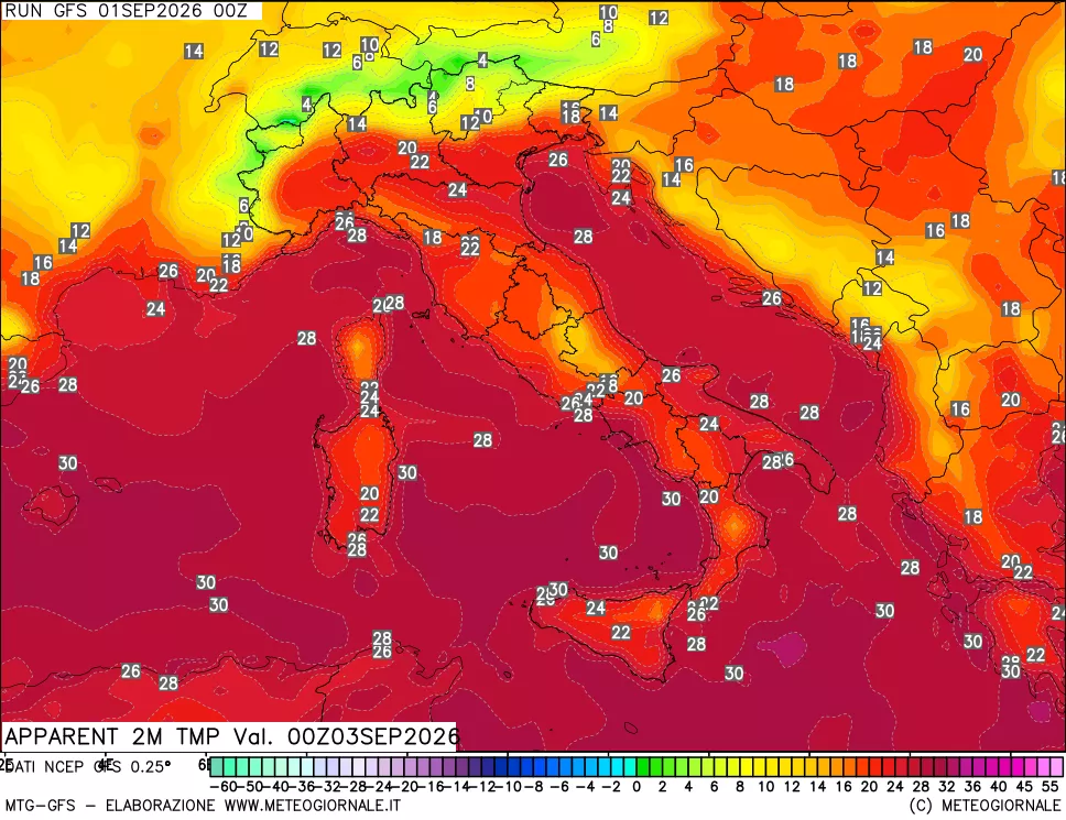 mappa Temp percepita