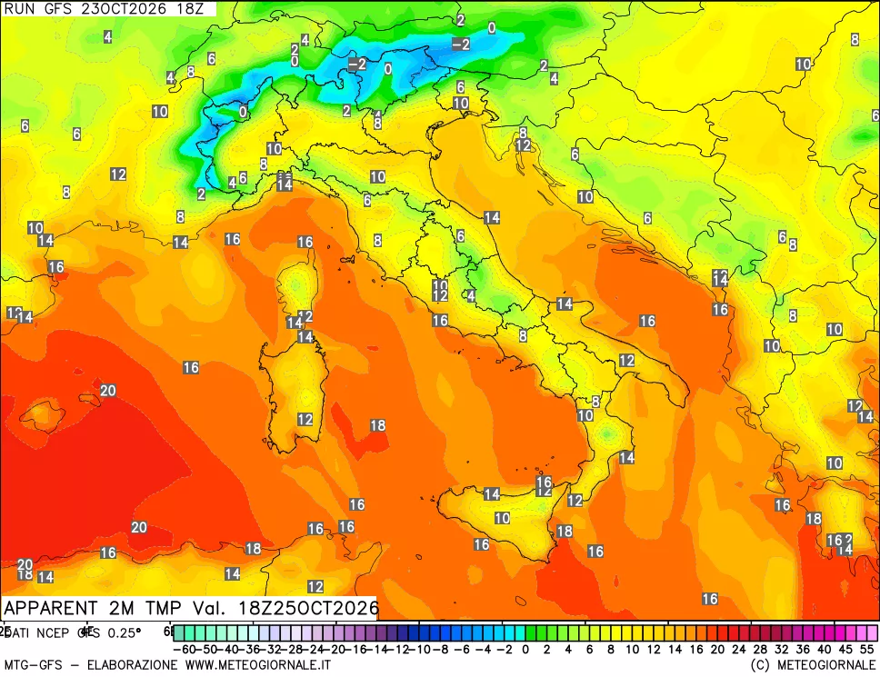 mappa Temp percepita