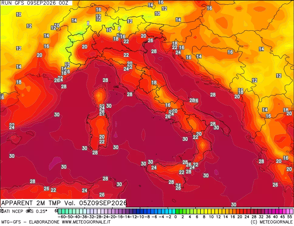 mappa Temp percepita