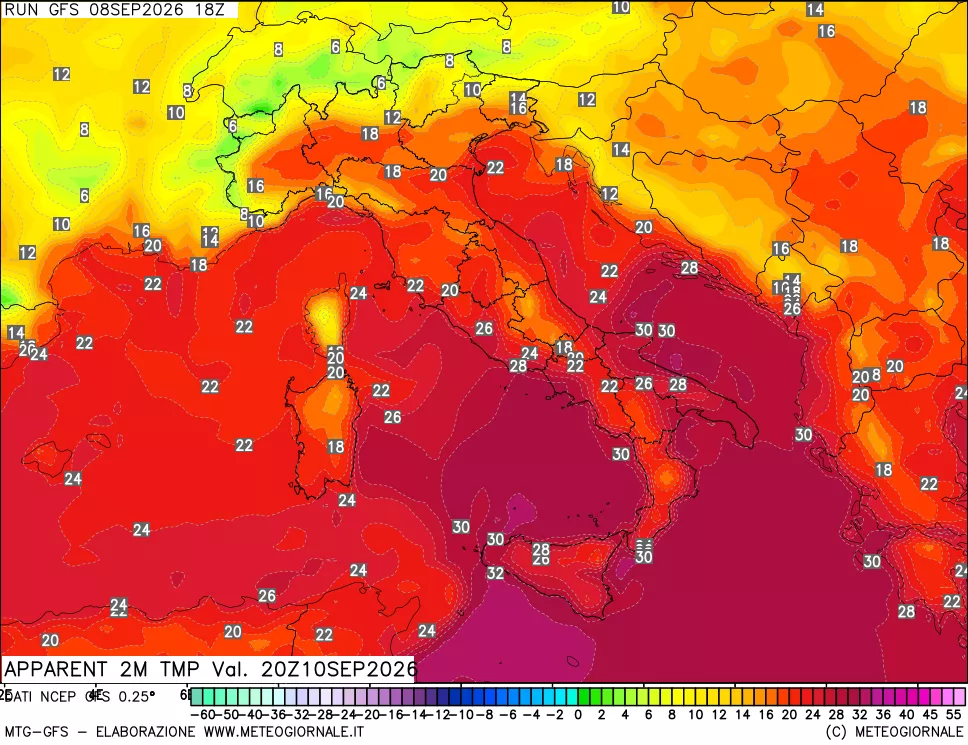 mappa Temp percepita