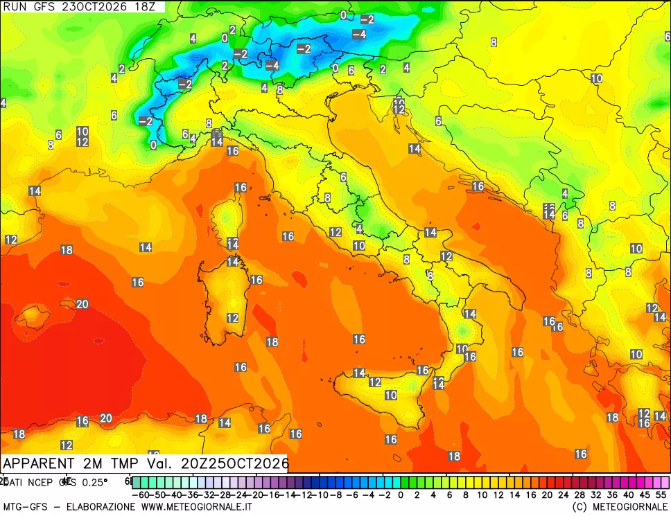 mappa Temp percepita