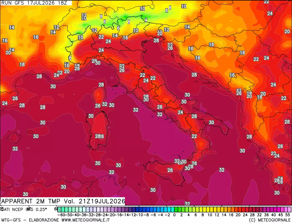 mappa Temp percepita
