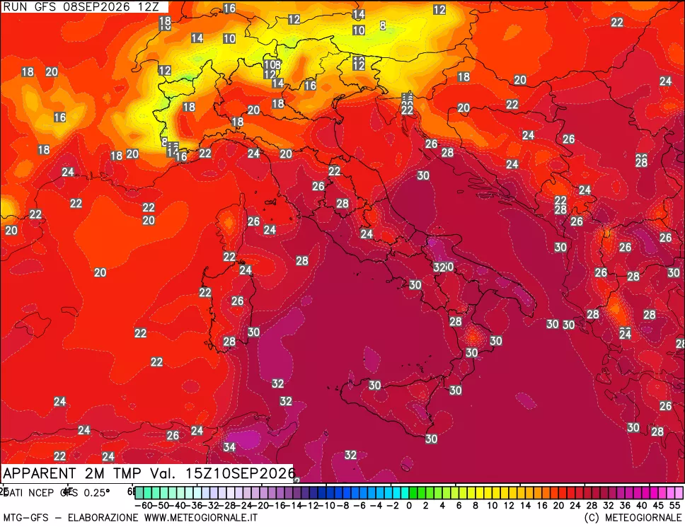mappa Temp percepita