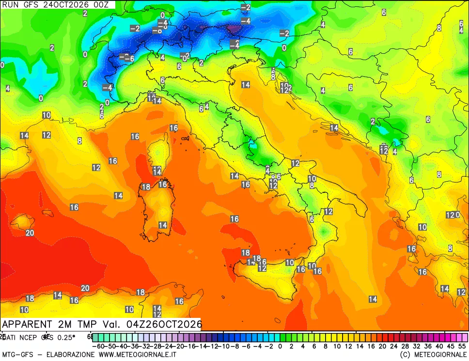 mappa Temp percepita