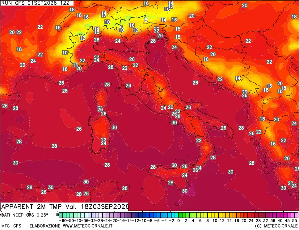 mappa Temp percepita
