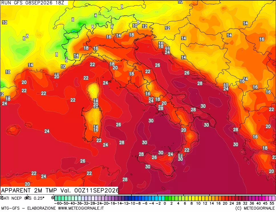 mappa Temp percepita