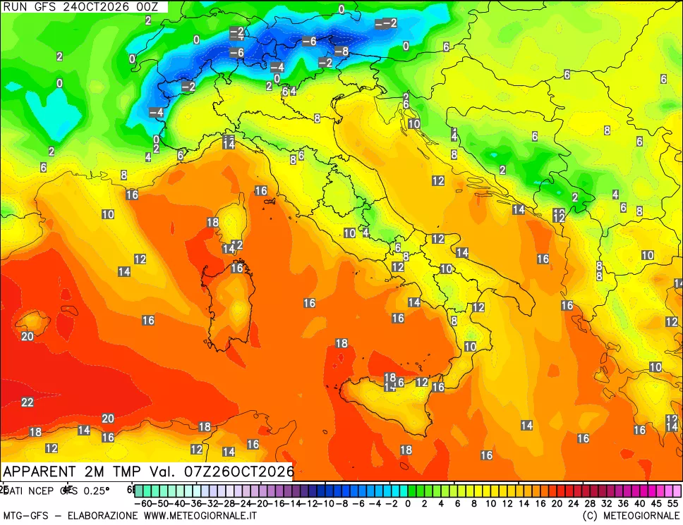 mappa Temp percepita