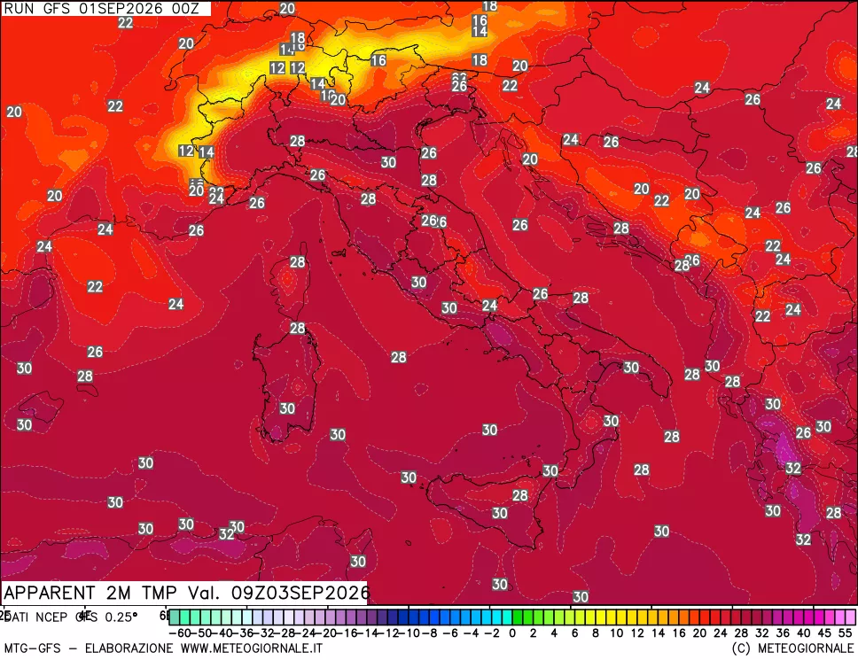 mappa Temp percepita