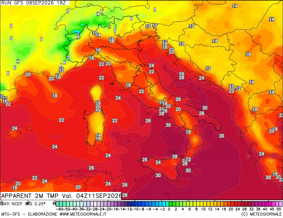mappa Temp percepita