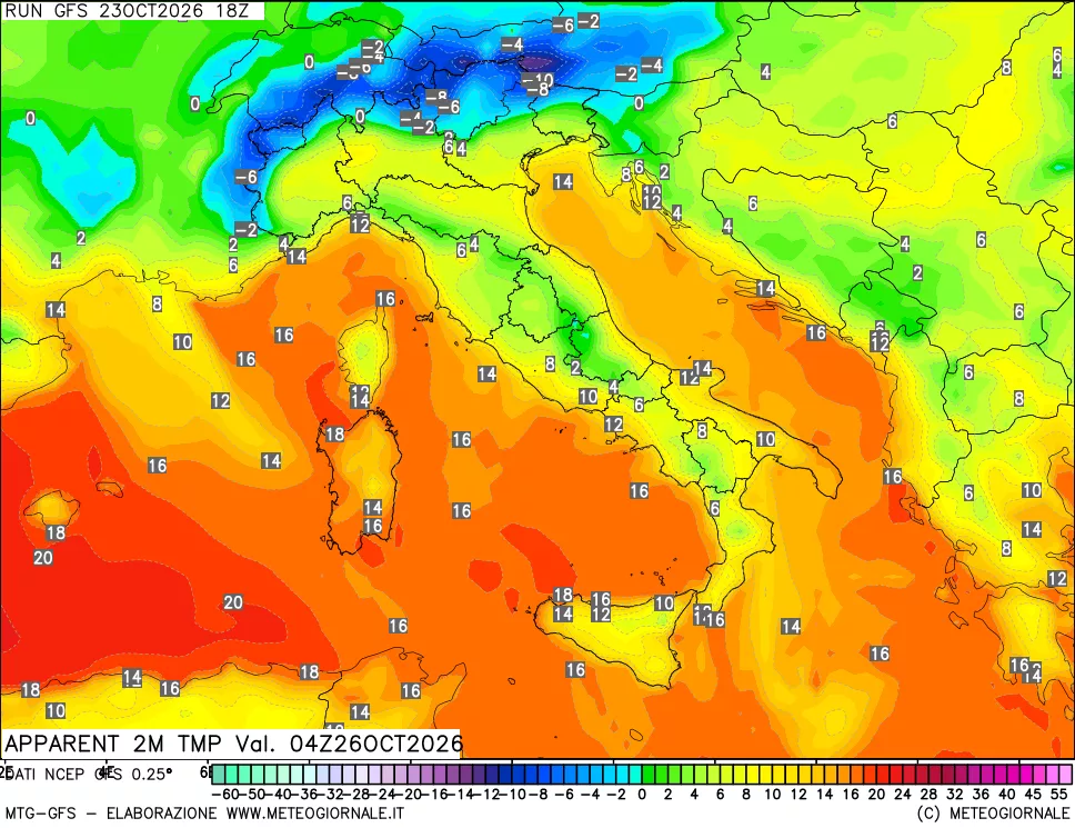mappa Temp percepita