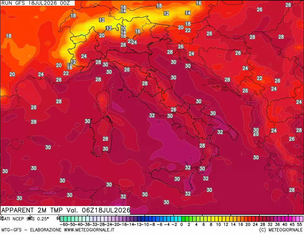 mappa Temp percepita
