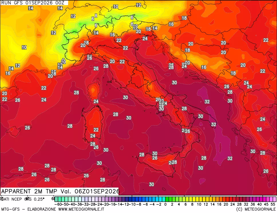mappa Temp percepita