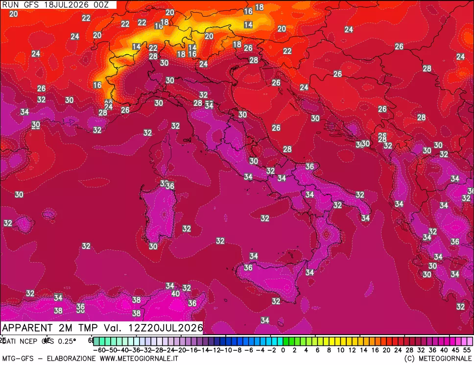 mappa Temp percepita