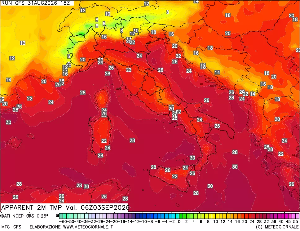 mappa Temp percepita