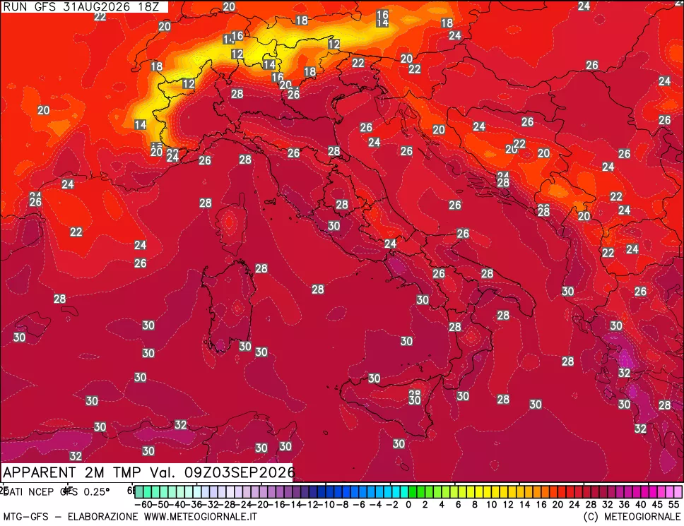 mappa Temp percepita