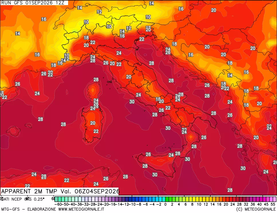 mappa Temp percepita