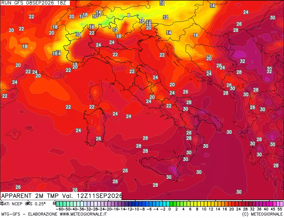 mappa Temp percepita