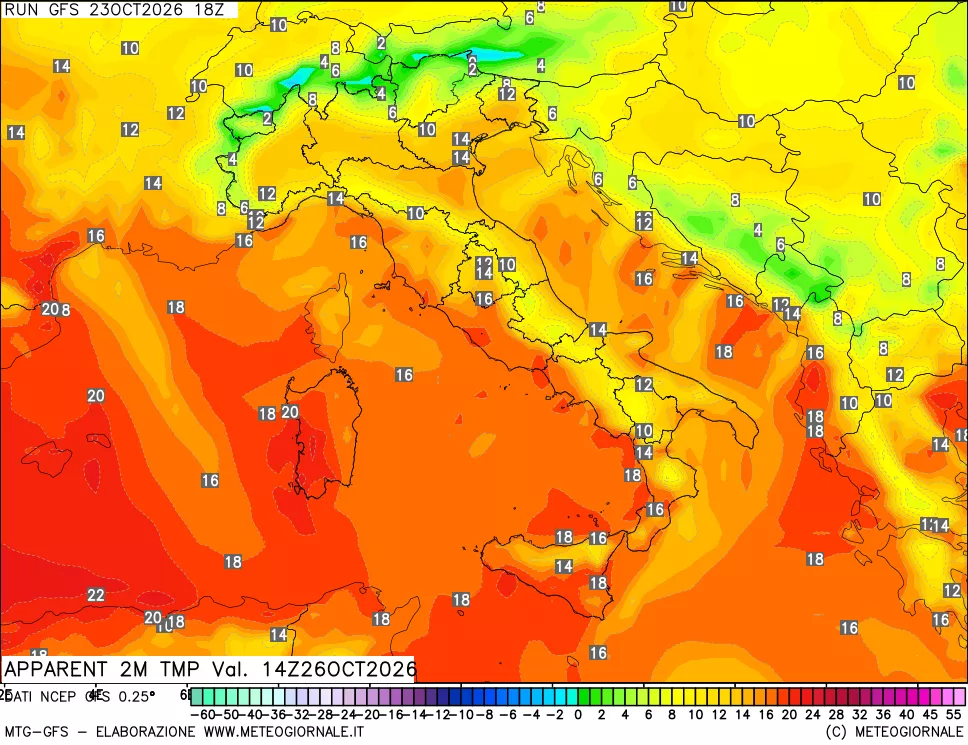 mappa Temp percepita