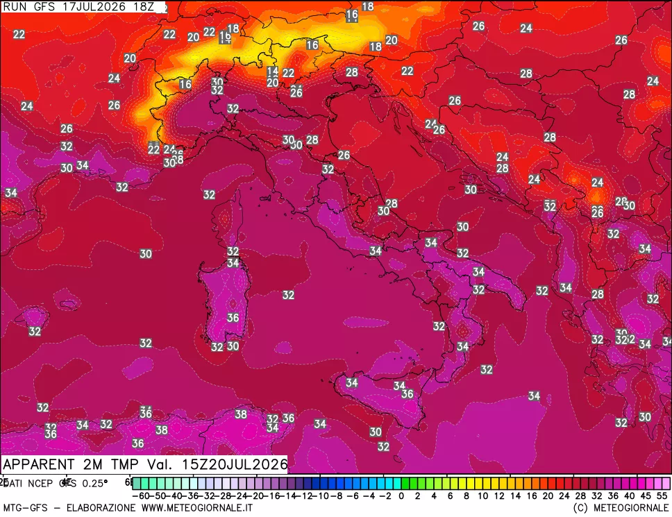 mappa Temp percepita