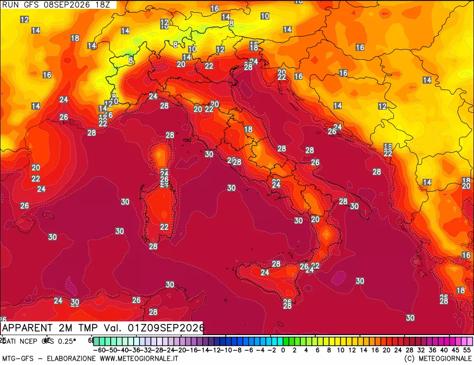 mappa Temp percepita