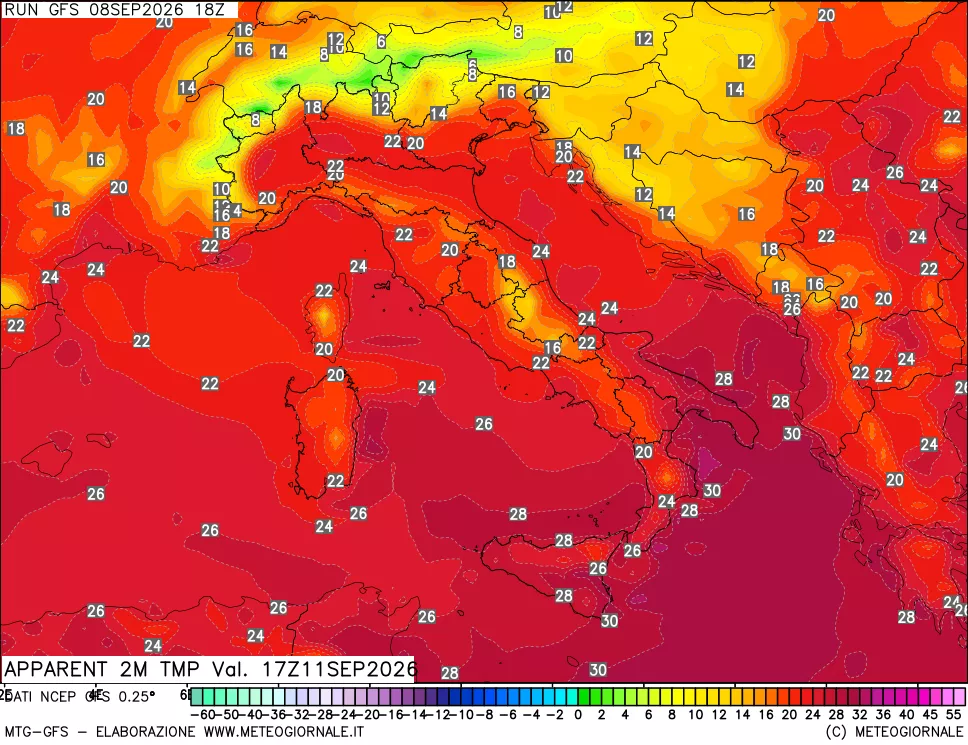 mappa Temp percepita