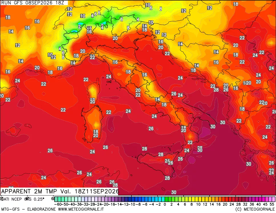 mappa Temp percepita