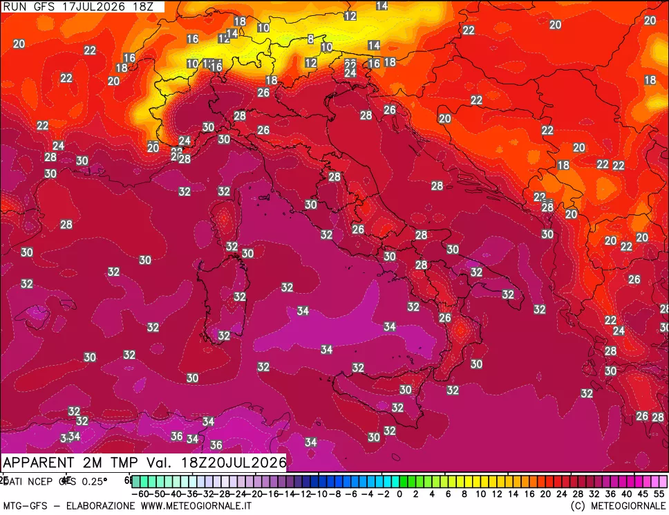 mappa Temp percepita