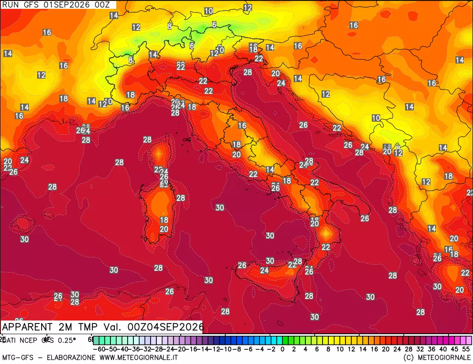 mappa Temp percepita