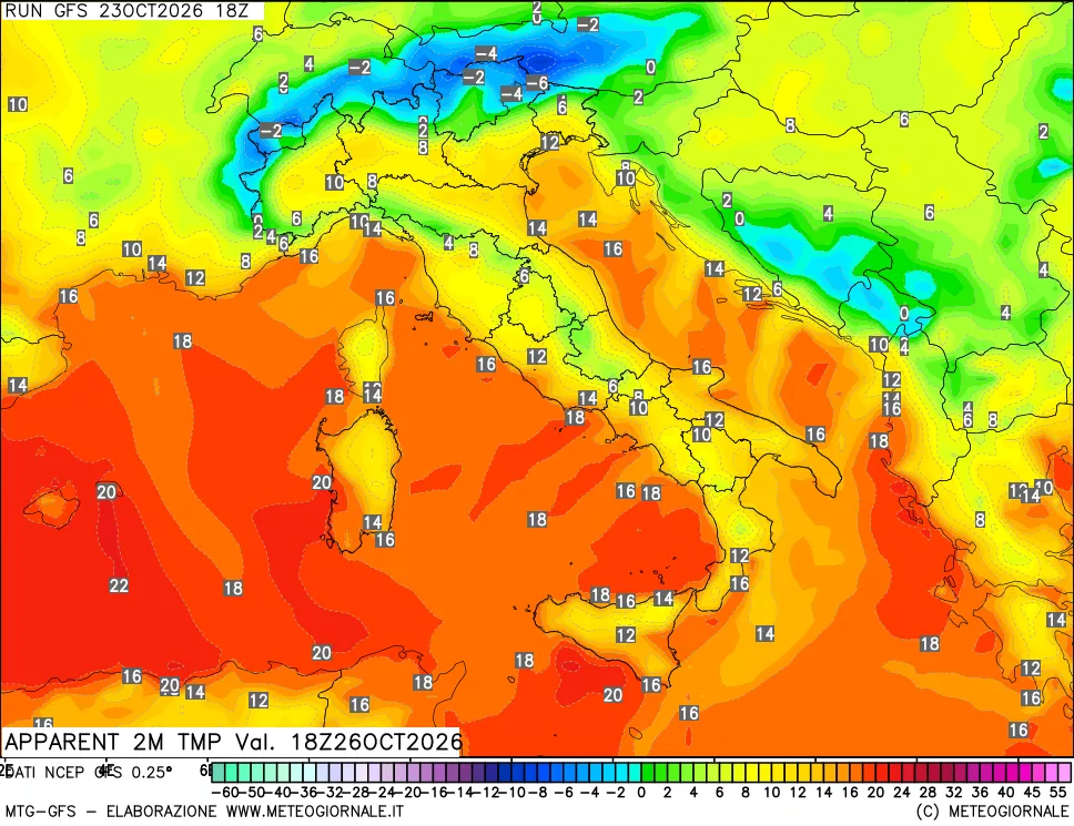 mappa Temp percepita