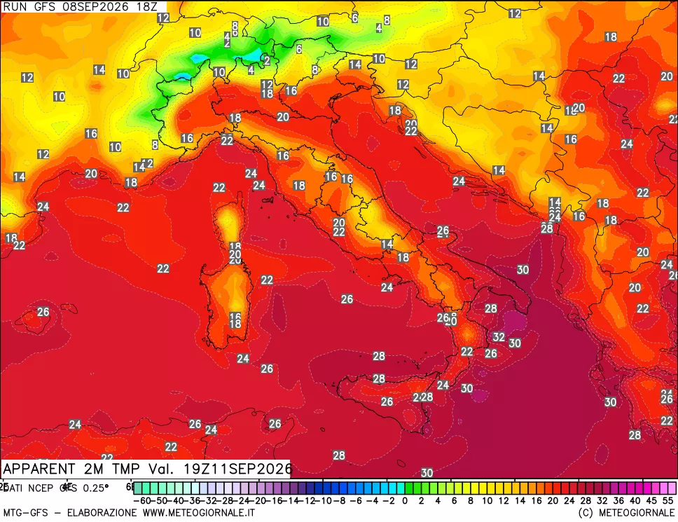 mappa Temp percepita