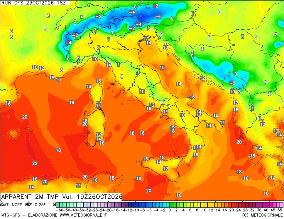 mappa Temp percepita