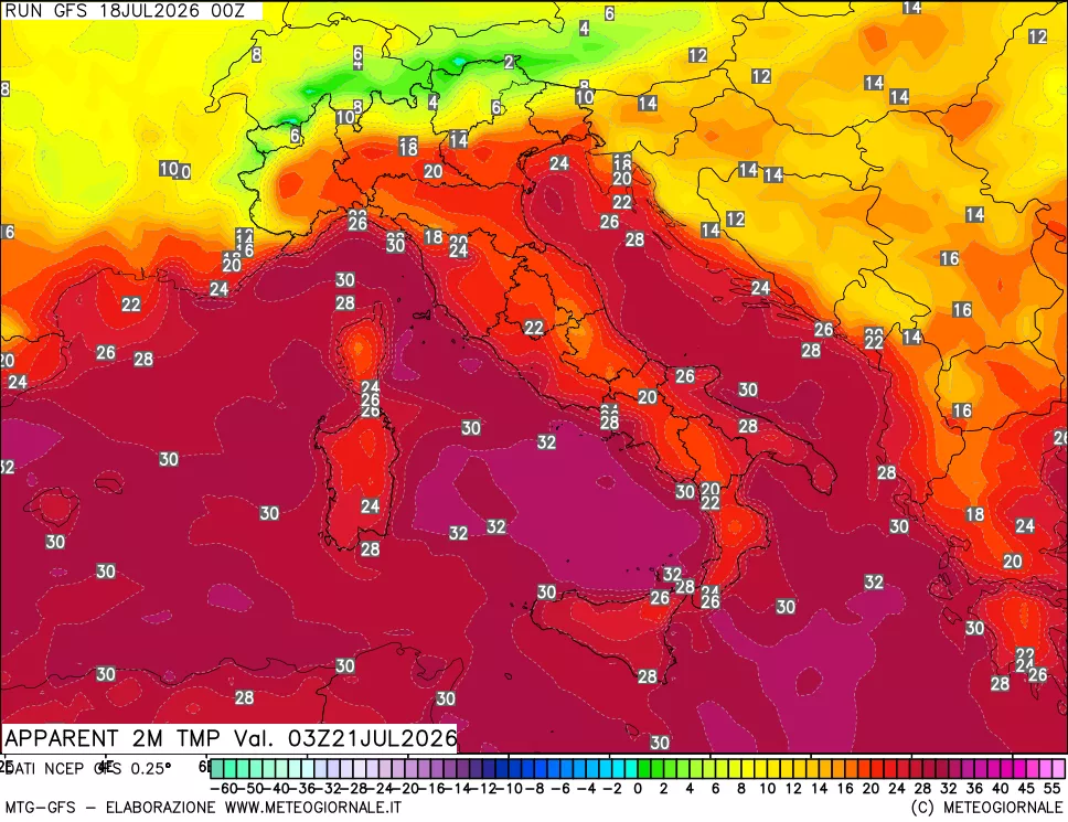 mappa Temp percepita