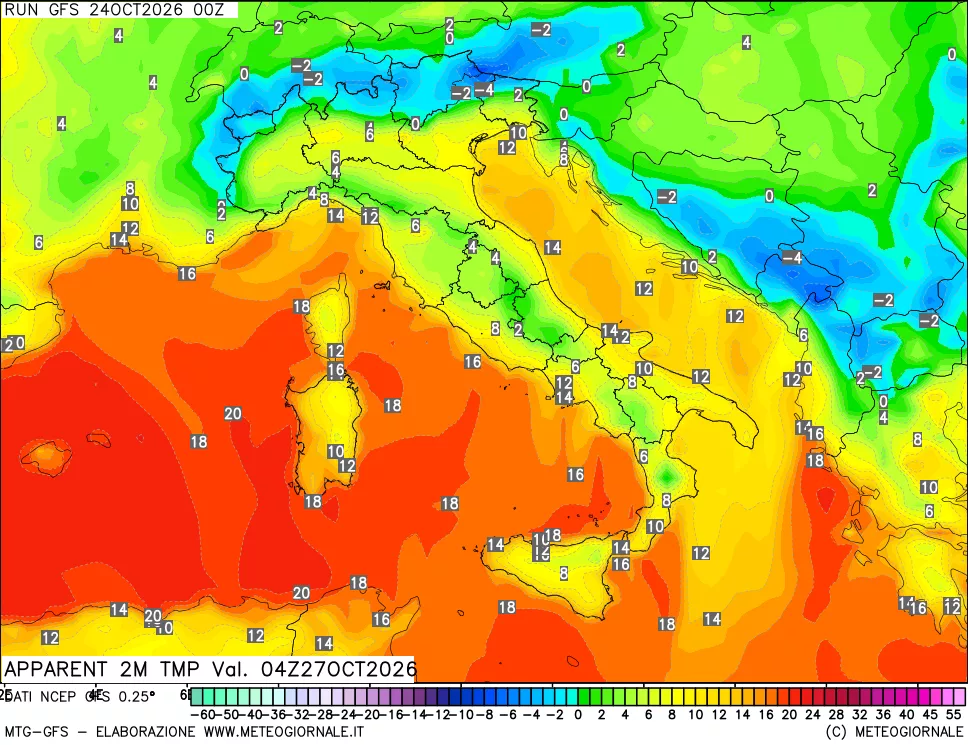 mappa Temp percepita