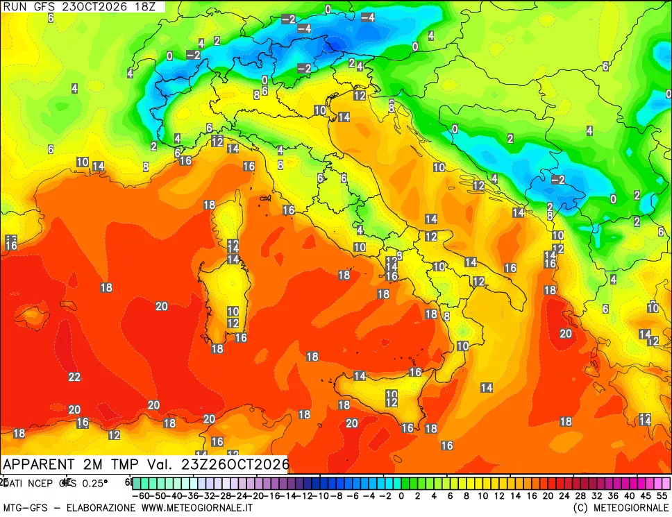 mappa Temp percepita