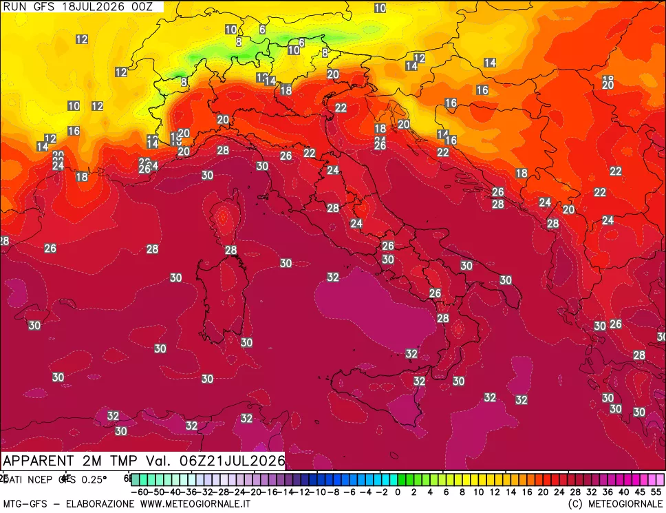 mappa Temp percepita