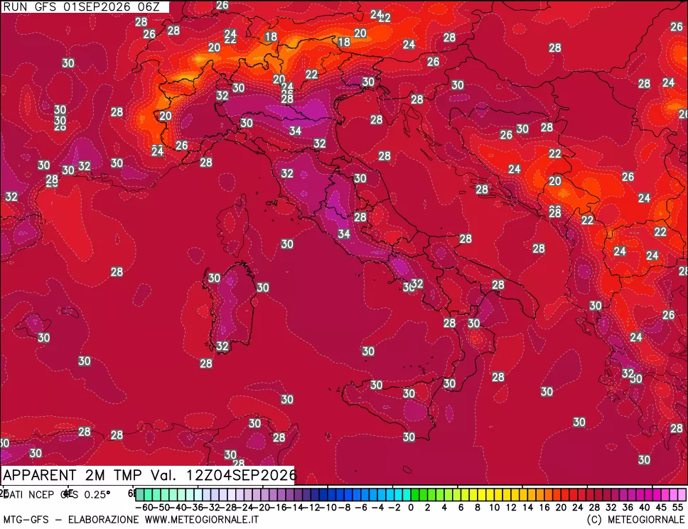mappa Temp percepita