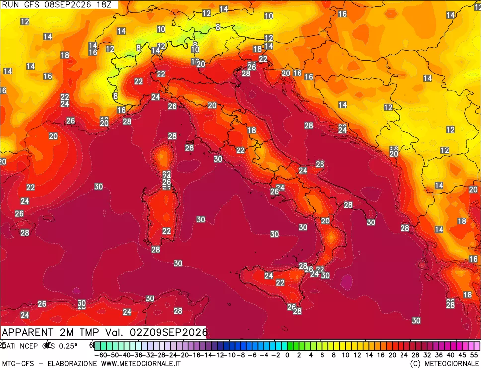 mappa Temp percepita