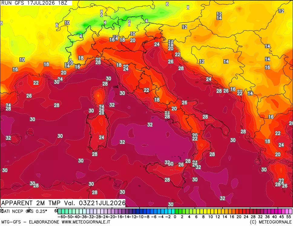 mappa Temp percepita