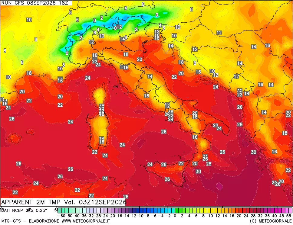 mappa Temp percepita