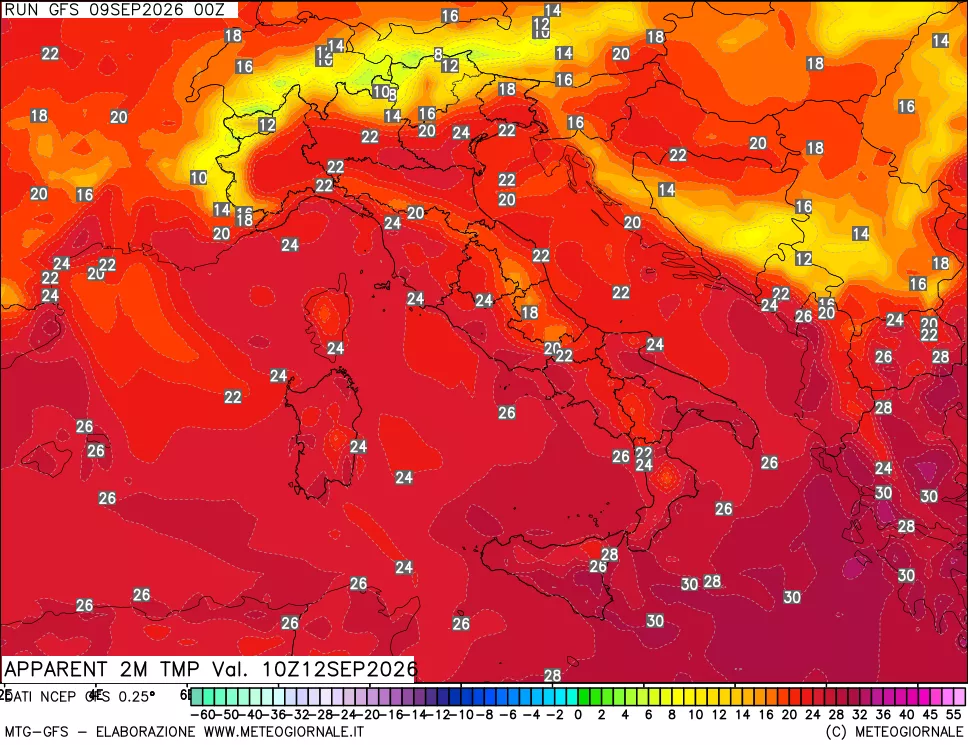mappa Temp percepita