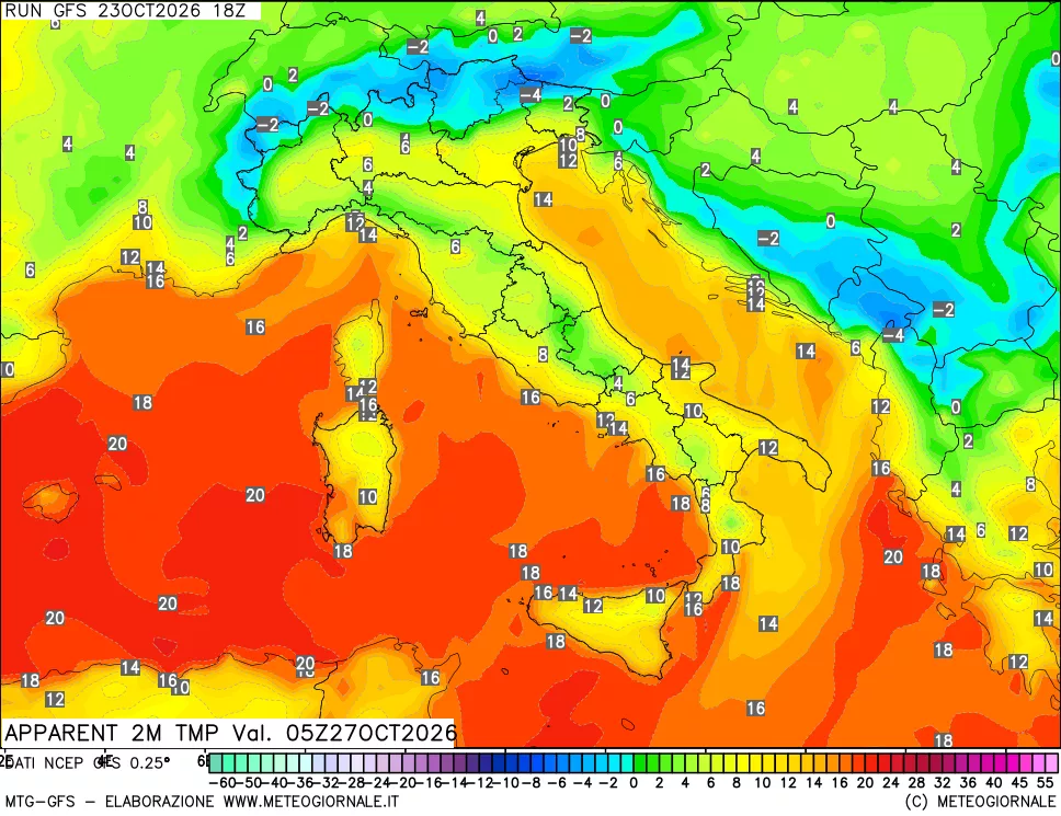 mappa Temp percepita
