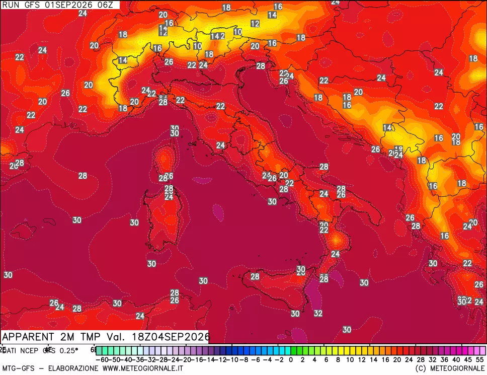 mappa Temp percepita